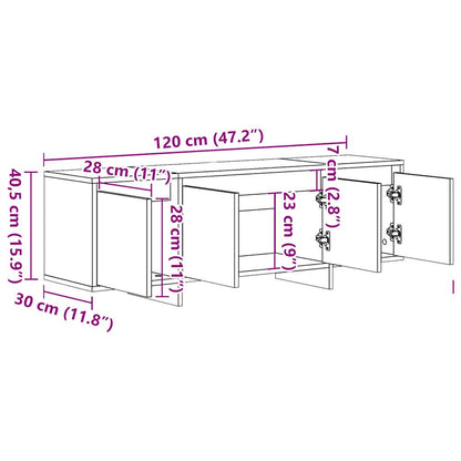TV Cabinet Old Wood 120x30x40.5 cm Engineered Wood