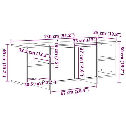 TV Cabinet Old Wood 130x35x50 cm Engineered Wood
