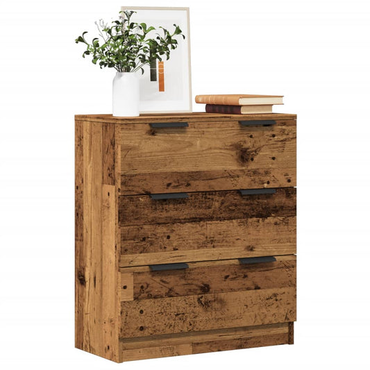 Rustic Engineered Wood Sideboard - 60x30x70 cm - Old Wood Finish