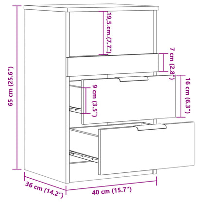 Bedside Cabinets 2 pcs Old Wood 40x36x65 cm Engineered Wood