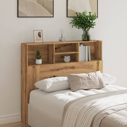 Artisian Oak Headboard Cabinet - Engineered Wood, 120x19x103.5 cm