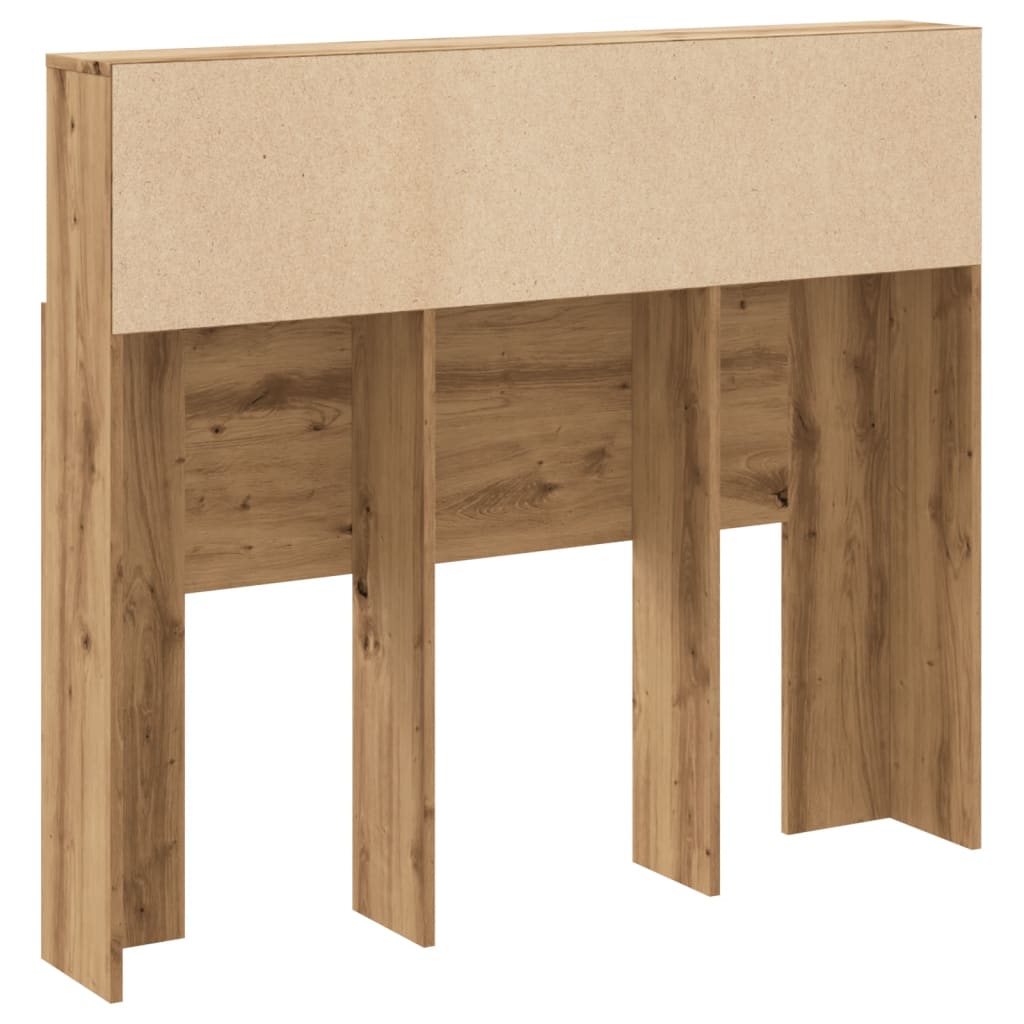 Artisian Oak Headboard Cabinet - Engineered Wood, 120x19x103.5 cm