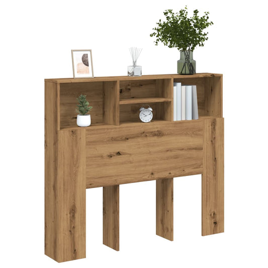 Artisian Oak Headboard Cabinet - Engineered Wood, 120x19x103.5 cm