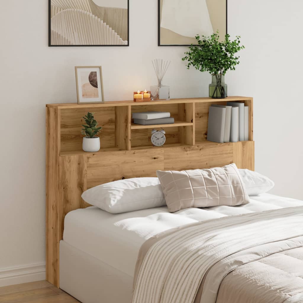 Artisan Oak Headboard Cabinet - 140x19x103.5 cm, Stylish & Durable