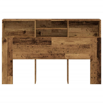 Rustic Headboard Cabinet - 160x19x103.5 cm, Engineered Old Wood