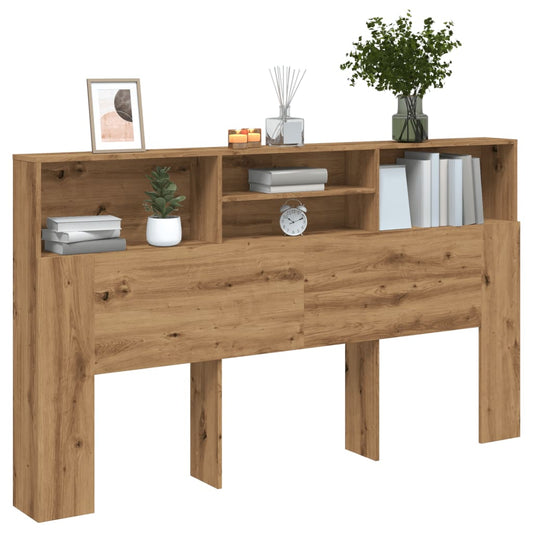Artisan Oak Headboard Cabinet, 180x19x103.5 cm, Engineered Wood