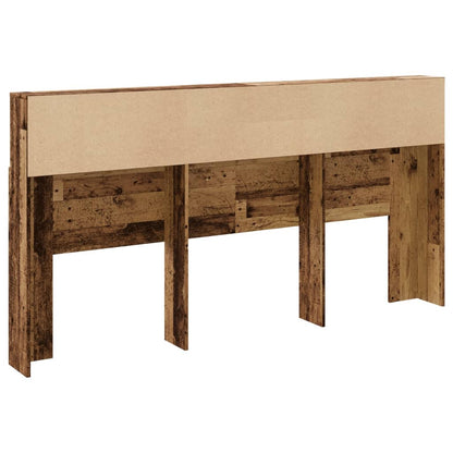 Rustic Headboard Cabinet, 200x19x103.5 cm, Reclaimed Wood Finish