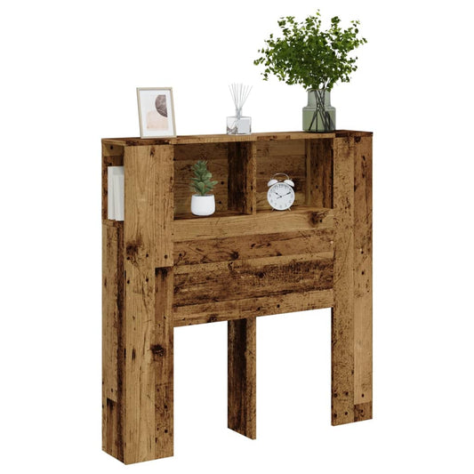 Rustic Headboard Cabinet - 100x19x104.5 cm | Engineered Wood Finish