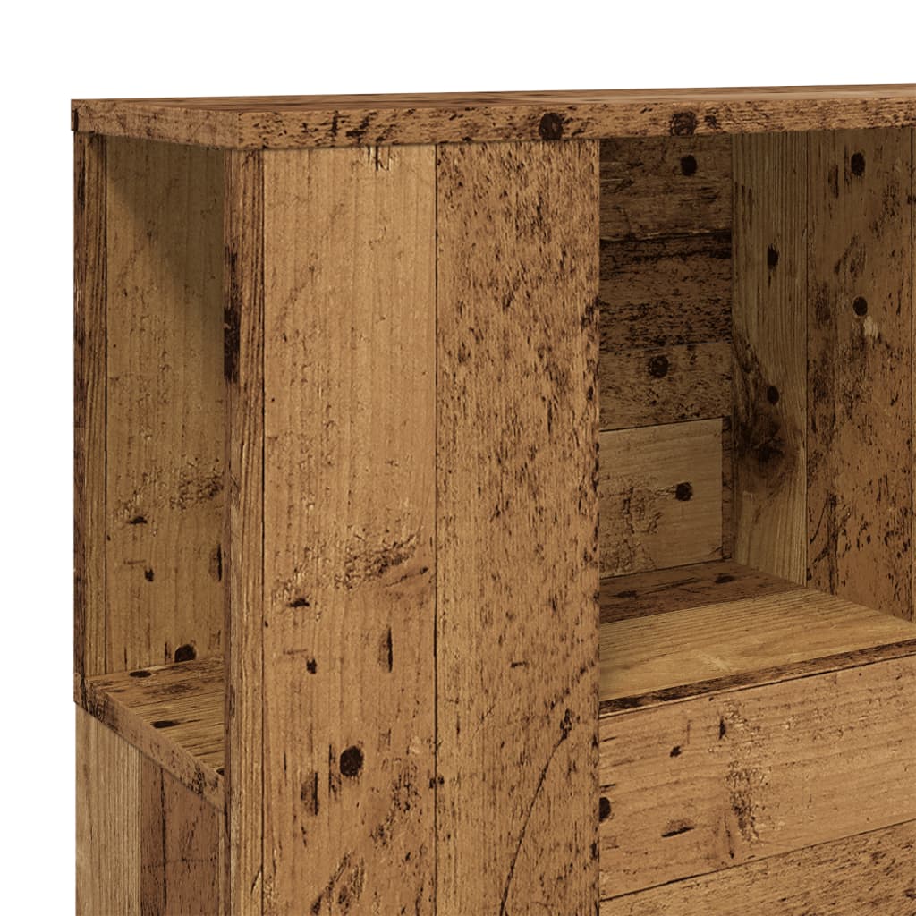 Rustic Headboard Cabinet - 120x19x104.5 cm, Engineered Wood