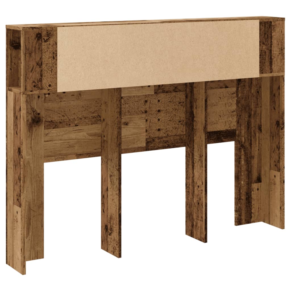 Vintage-Style Headboard Cabinet, 140x18.5x102.5 cm, Reclaimed Wood