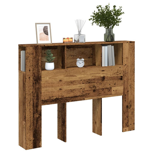 Vintage-Style Headboard Cabinet, 140x18.5x102.5 cm, Reclaimed Wood