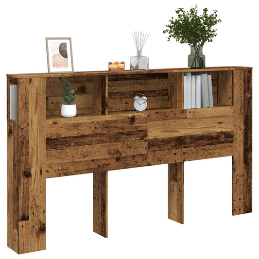 Vintage Wood Headboard Cabinet - 180x18.5x102.5 cm Engineered Wood