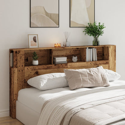 Rustic Engineered Wood Headboard Cabinet, 200x18.5x102.5 cm