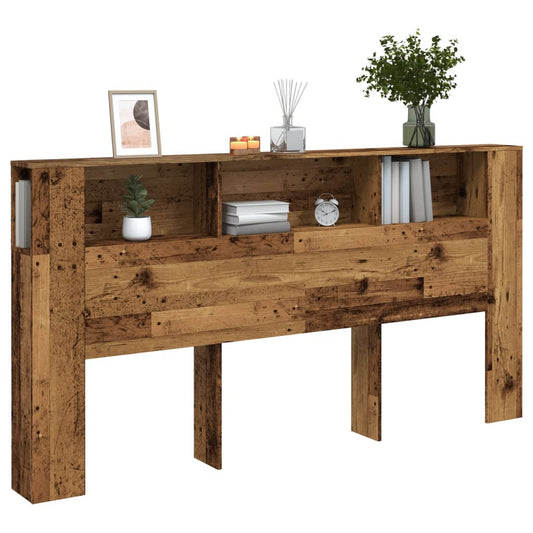 Rustic Engineered Wood Headboard Cabinet, 200x18.5x102.5 cm