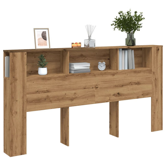 Artisian Oak Headboard Cabinet - 200x18.5x102.5 cm Engineered Wood