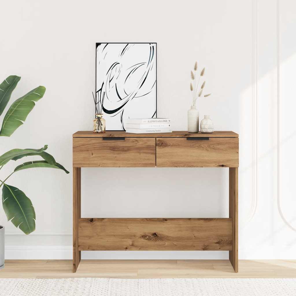 Artisan Oak Console Table 90x36x75 cm - Engineered Wood