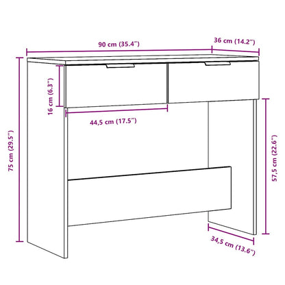 Artisan Oak Console Table 90x36x75 cm - Engineered Wood