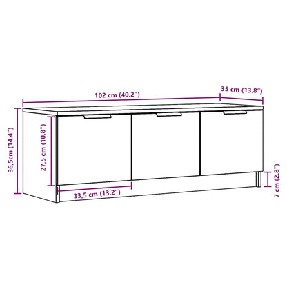 TV Cabinet Artisan Oak 102x35x36.5 cm Engineered Wood