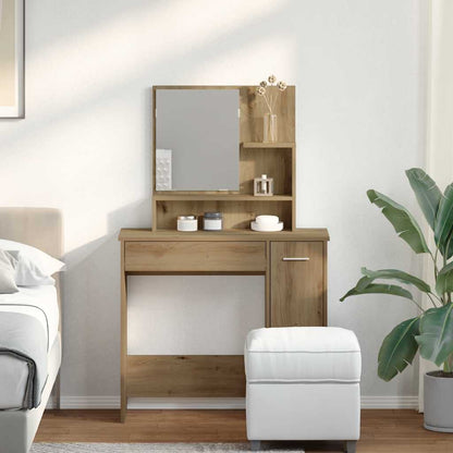 Dressing Table with Mirror Artisan Oak 86.5x35x136 cm