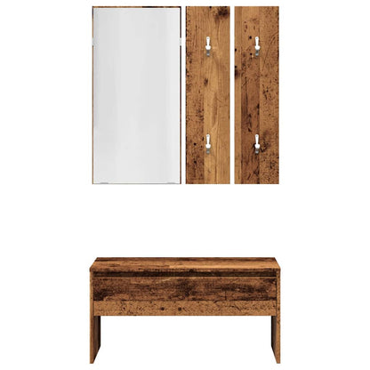 Vintage Hallway Furniture Set in Old Engineered Wood Finish