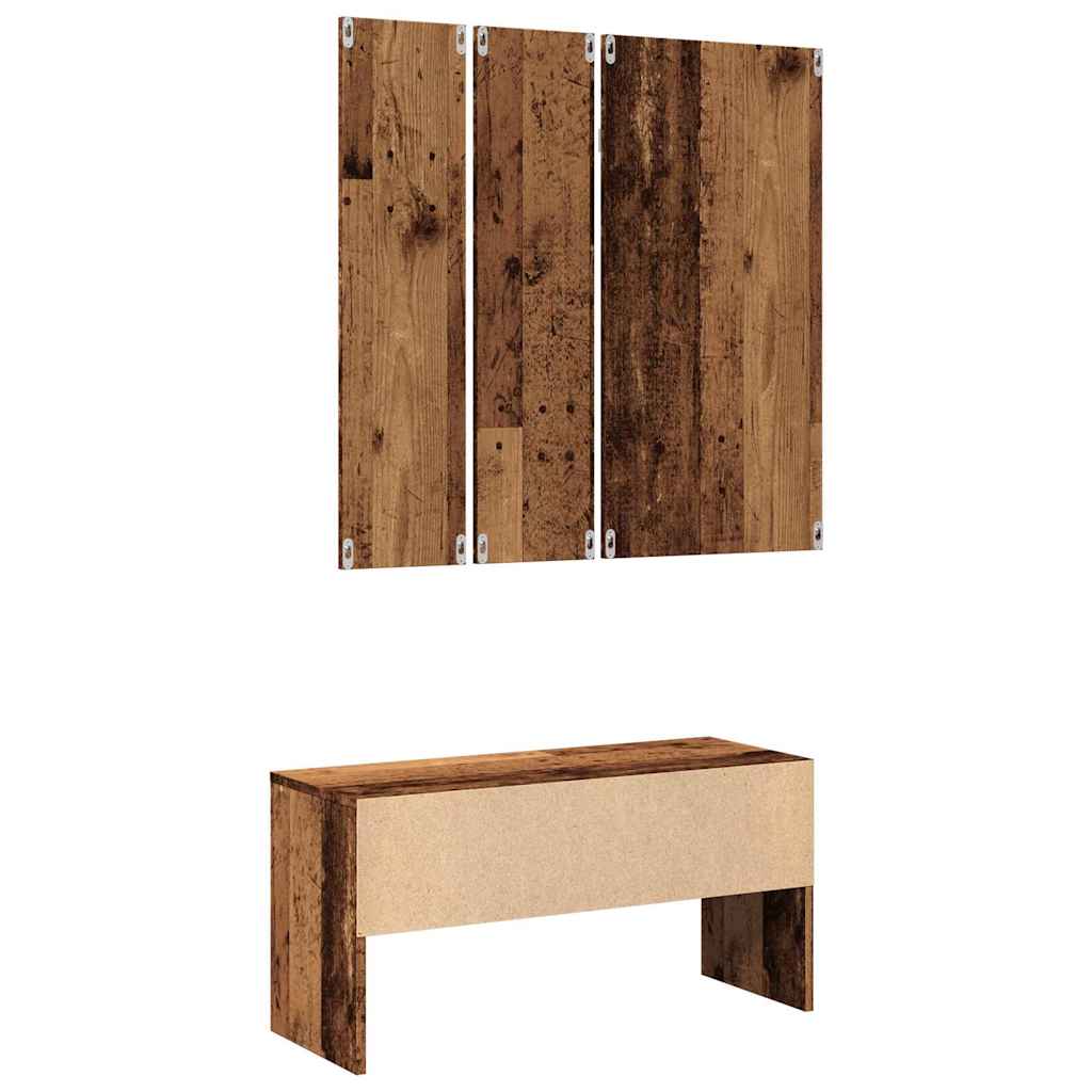Vintage Hallway Furniture Set in Old Engineered Wood Finish