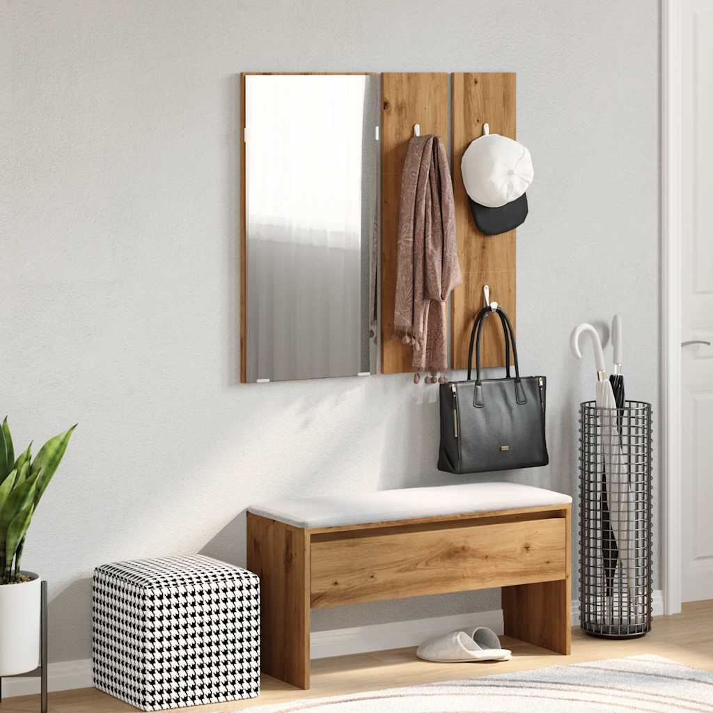 Artisan Oak Hallway Furniture Set - Engineered Wood Elegance