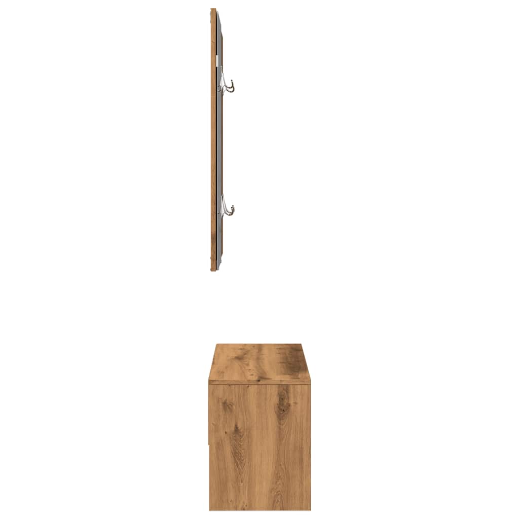 Artisan Oak Hallway Furniture Set - Engineered Wood Elegance