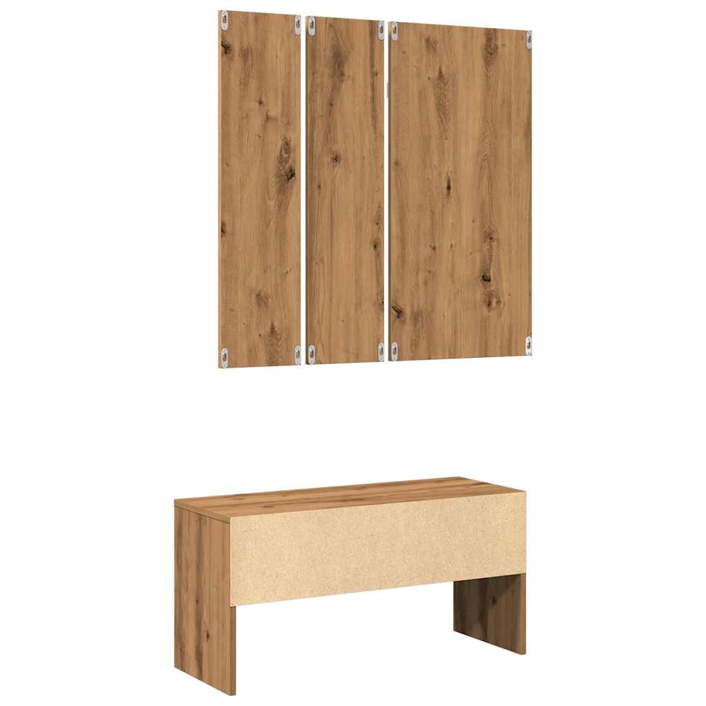 Artisan Oak Hallway Furniture Set - Engineered Wood Elegance