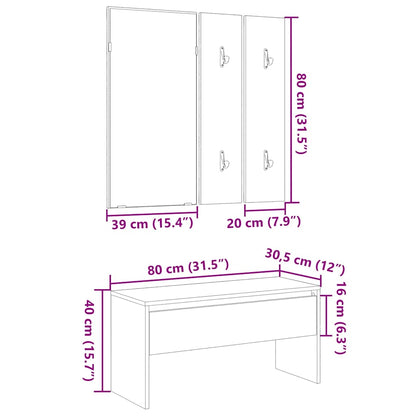 Artisan Oak Hallway Furniture Set - Engineered Wood Elegance