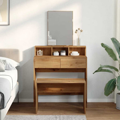 Artisan Oak Dressing Stool, Engineered Wood, 70x35x45 cm