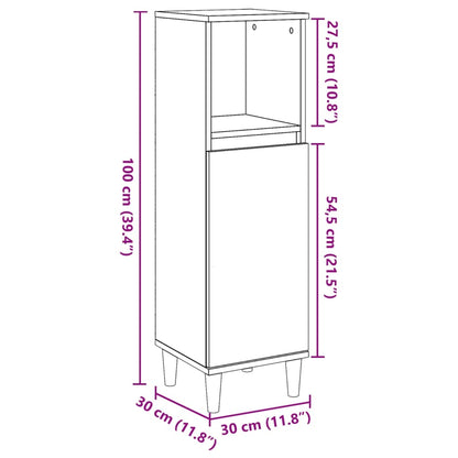 Artisan Oak Bathroom Cabinet 30x30x100 cm - Engineered Wood