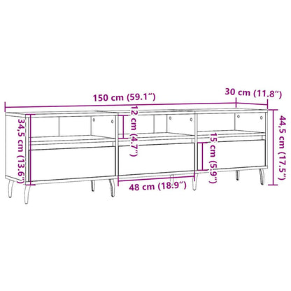 TV Cabinet Old Wood 150x30x44.5 cm Engineered Wood