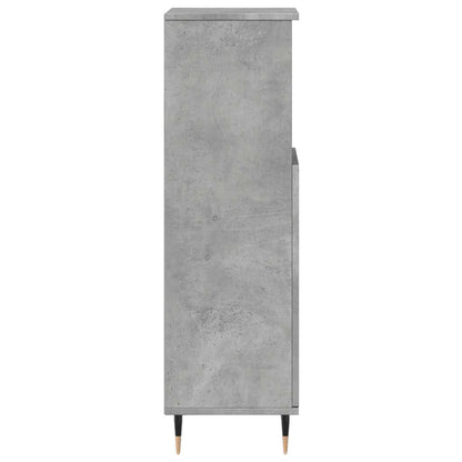 Concrete Grey Bathroom Cabinet 30x30x100 cm - Engineered Wood
