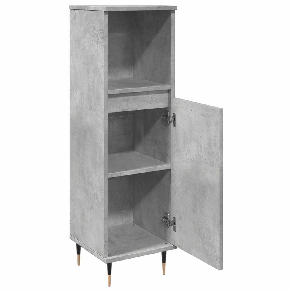 Concrete Grey Bathroom Cabinet 30x30x100 cm - Engineered Wood