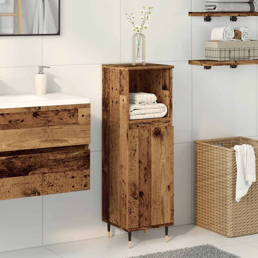 Rustic Bathroom Cabinet, 30x30x100 cm, Engineered Wood Finish