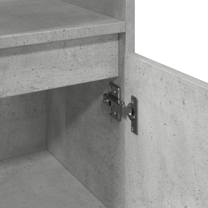 Concrete Grey Bathroom Cabinet 30x30x100 cm - Engineered Wood