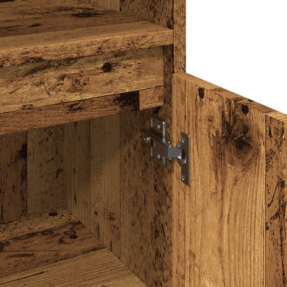 Rustic Bathroom Cabinet, Old Wood Finish, 30x30x100 cm, Engineered Wood