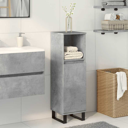 Concrete Grey Bathroom Cabinet, Engineered Wood, 30x30x100 cm