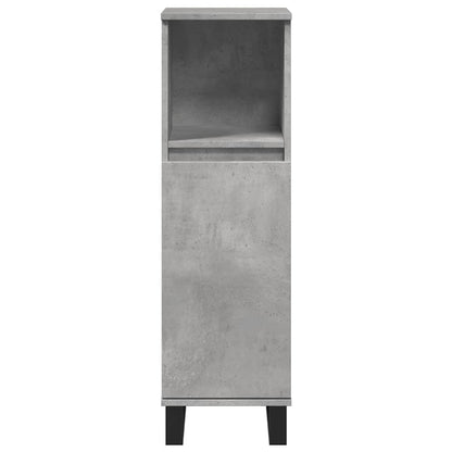 Concrete Grey Bathroom Cabinet, Engineered Wood, 30x30x100 cm
