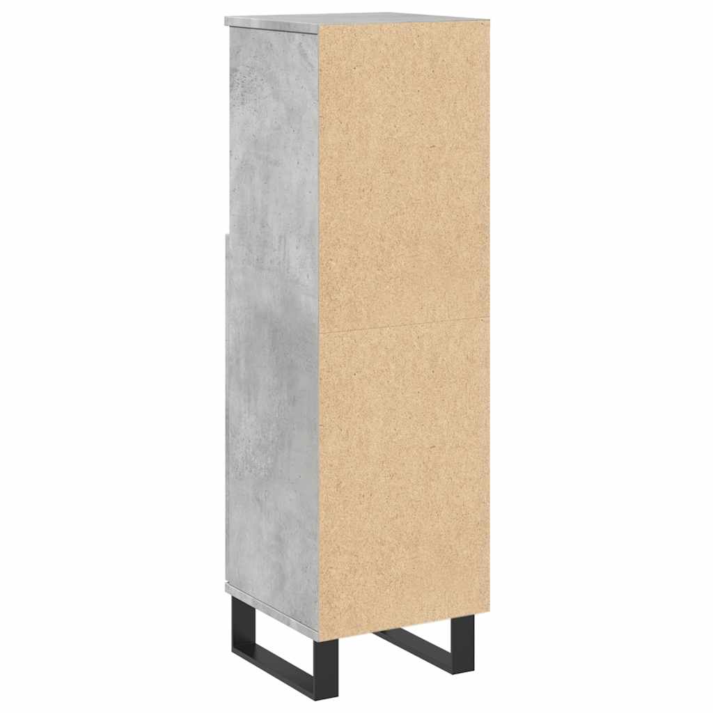 Concrete Grey Bathroom Cabinet, Engineered Wood, 30x30x100 cm