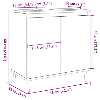 Concrete Grey Bathroom Cabinet 58x33x60 cm - Engineered Wood