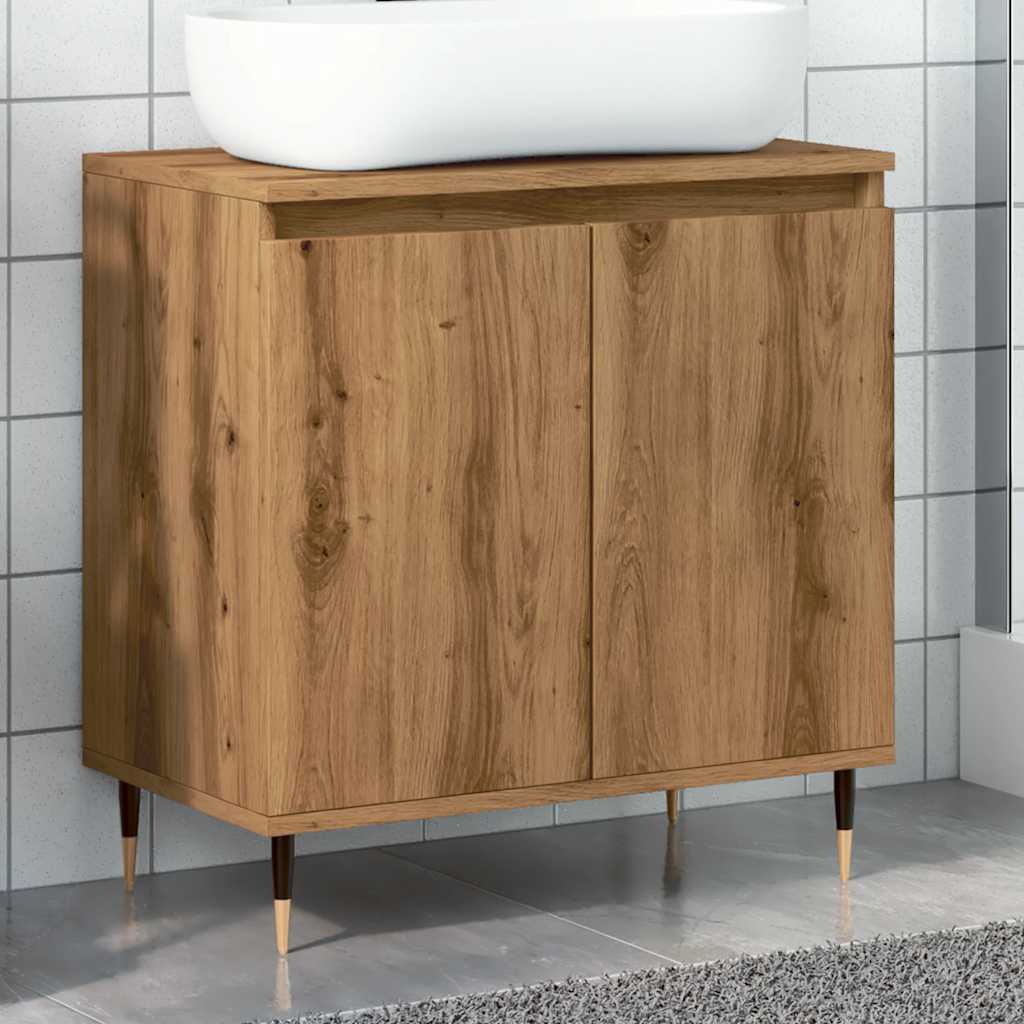 Stylish Artisan Oak Bathroom Cabinet 58x33x60 cm - Engineered Wood