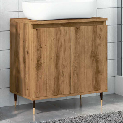 Stylish Artisan Oak Bathroom Cabinet 58x33x60 cm - Engineered Wood