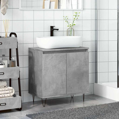Concrete Grey Bathroom Cabinet, Engineered Wood, 58x33x60 cm