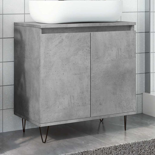 Concrete Grey Bathroom Cabinet, Engineered Wood, 58x33x60 cm