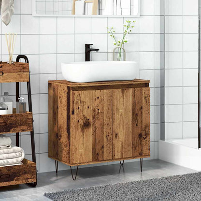 Rustic Engineered Wood Bathroom Cabinet 58x33x60 cm