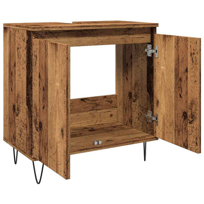 Rustic Engineered Wood Bathroom Cabinet 58x33x60 cm