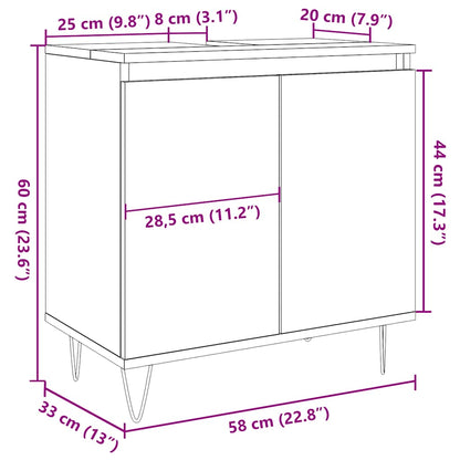Artisan Oak Bathroom Cabinet, Engineered Wood, 58x33x60 cm