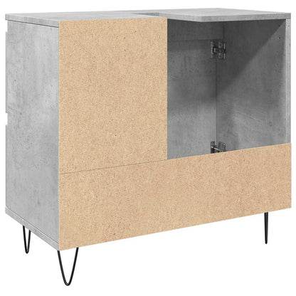 Concrete Oak Sink Cabinet 65x33x60 cm - Engineered Wood Finish