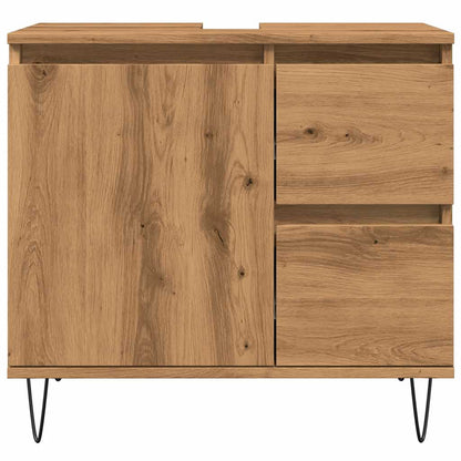 Artisan Oak Sink Cabinet, 65x33x60 cm, Engineered Wood